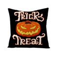 thumbnail image 1 of M Black Funda de almohada de lino para Halloween, funda de cojín con estampado de momia, calabaza y gato fantasma, 1 of 3