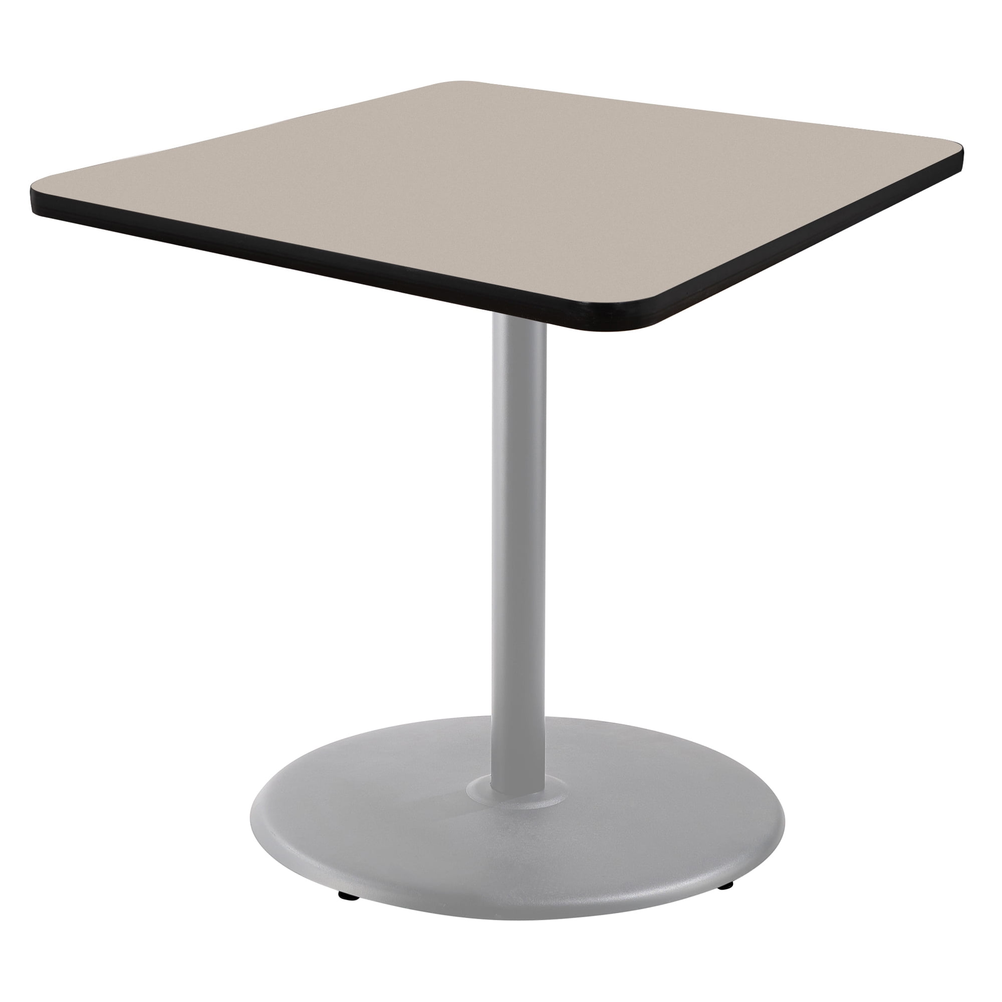 Hampden Furnishings Bennet Collection Steel Frame 36" Square Top, Round Base, 36" Height, Cafe Table Grey Frame/Grey Nebula Top