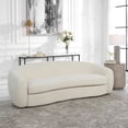 thumbnail image 3 of Uttermost Capra Contemporary Fabric and Wood Art Deco Sofa in White, 3 of 7