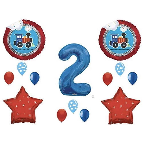 NEW! Two Two Train 2nd Birthday Party Balloons Decoration Supplies Second