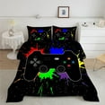 thumbnail image 5 of 3 Pieces Black Gamer Comforter Set for Boys Gaming Bedding Set Twin Size,Video Game Controller Comforter for Boys Kids Adult 3D Gamepad Microfiber, 5 of 6