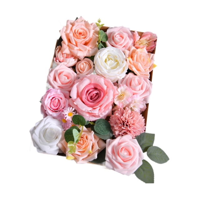 Flores artificiales Flores de boda adorno Decoraciones de artesanía de bricolaje con tallo para suministros de fiesta Aniversario Centros de mesa de