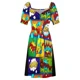 thumbnail image 4 of Vestido sin mangas con paneles de cómic coloridos vestidos de falda para mujer, 4 of 5