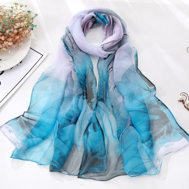 Foulards Légers Mode à Imprimé de Fleurs Foulard Portefeuille en Coton pour Femmes