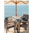 thumbnail image 3 of Outdoor Tablecloth with Umbrella Hole for Patio/Picnic/Party/Camping, Vintage Blue Floral Waterproof Table Cloth Square Cover Washable, Butterflies Watercolor Flower Tan (60"x 60"), 3 of 8