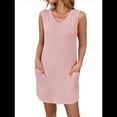 thumbnail image 2 of Chaleco Tipo Jersey para Mujer, Vestido Liso con Bolsillos, Rosa, Talla XXL, 2 of 9