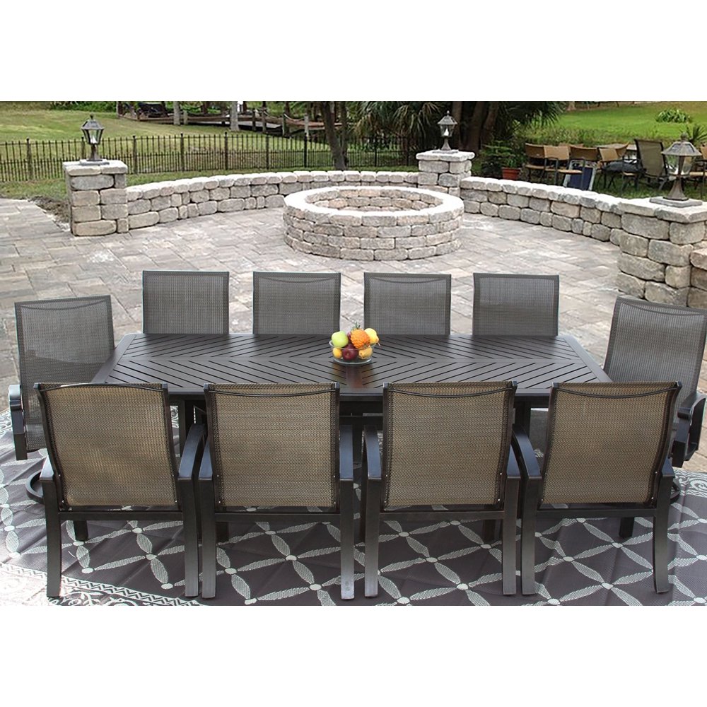 Patio 11pc Dining Set for 10 Person with 44x102 Rectangle Table