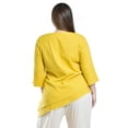 thumbnail image 3 of Blusa de lino corte asimetrico Roman Fashion / Tallas Extras, 0340 (Mostaza) amarillo 36, 3 of 7