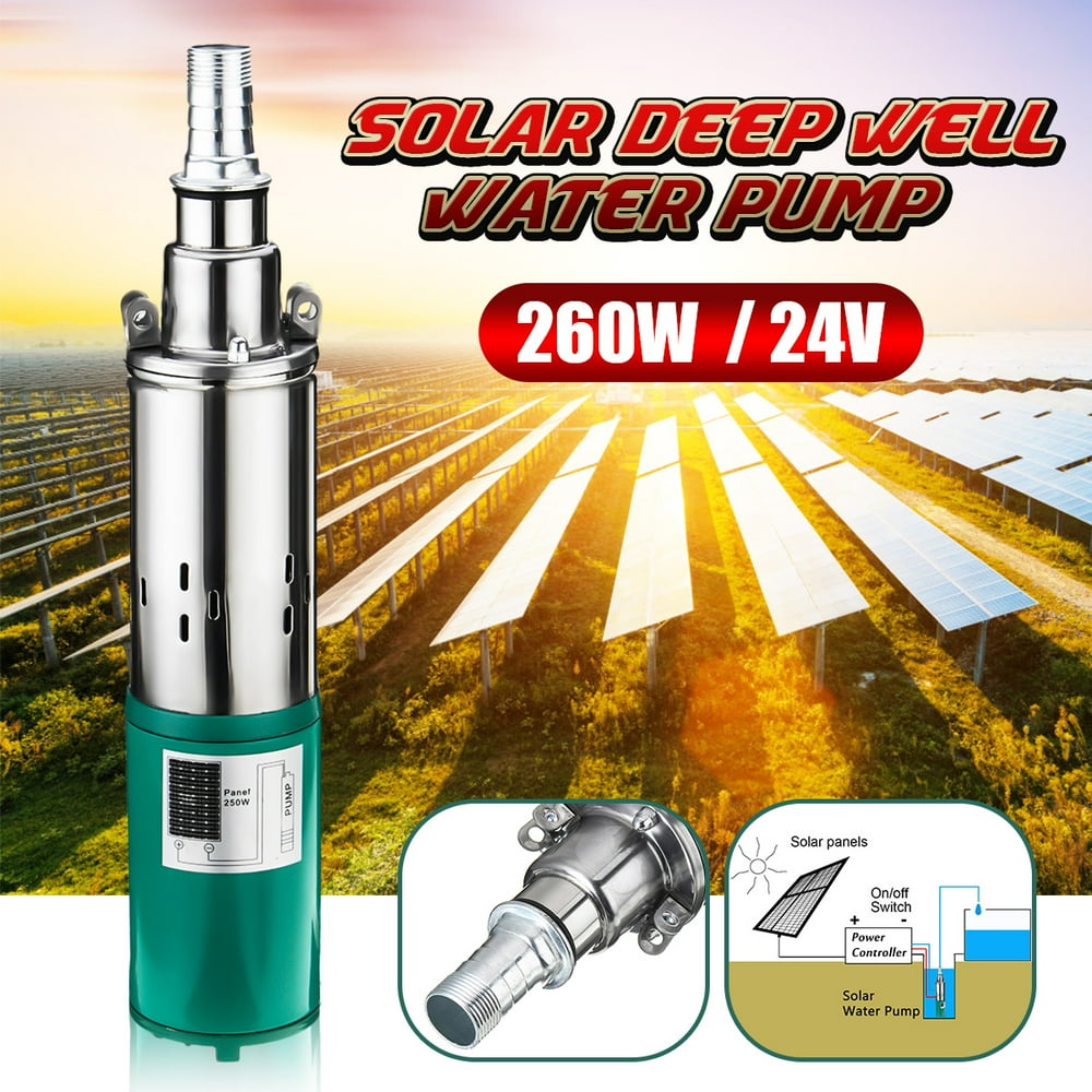 DC 24V Electric Solar Powered Deep Well Water Pump Submersible Hole