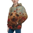 thumbnail image 2 of Kdxio Rose Cute Guinea Pig Pattern Boys Athletic Unisex Boys Girls Hoodie with Pocket Sweatshirts-Medium, 2 of 6