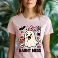 thumbnail image 5 of Haunt Mess Graphic Tee Funny Ghost Cartoon Pumpkin Shirt, Ash, Size 3XL, 5 of 6