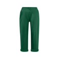 thumbnail image 3 of DuoJiaJ Capri Pants for Women 2025 Summer High Waist Casual Capris Straight Wide Leg Cotton Linen Pants Green XXL, 3 of 3