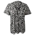 thumbnail image 4 of Leutsin Blouse T-shirt Décontractée pour Femmes Grande Taille à Manches Courtes, Col en V, Imprimée, 4 of 6