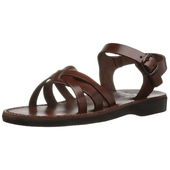 Jerusalem Sandals Womens miriam Leather Open Toe Casual, Brown, Size 9.0