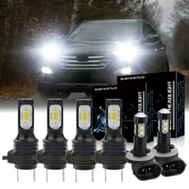 H7 Headlights for 2007 2008 2009 Hyundai Santa Fe 6500K White H7 High/ Low Beam 881 Fog light Bulbs,6pc