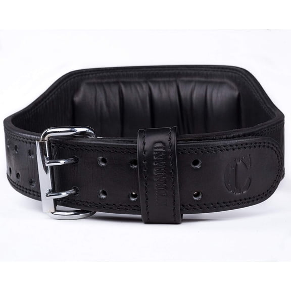 Contraband Black Label 4360 6in 7mm Top Grain Cowhide Leather Weight Lifting Belt (Black, Large)