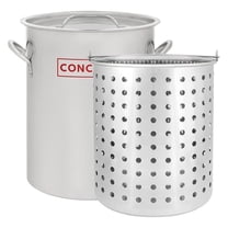 42 QT Stainless Steel Stock Pot w/Basket. Heavy Kettle. Cookware for Boiling (42)