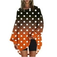 thumbnail image 2 of CLOISE Sweatshirt Women Polka Dots Pullover Sweatshirts Crew Neck Long Sleeve Hoodies Shirts Orange Drop Shoulder Tops Fall Trendy Preppy Outfits S, 2 of 5