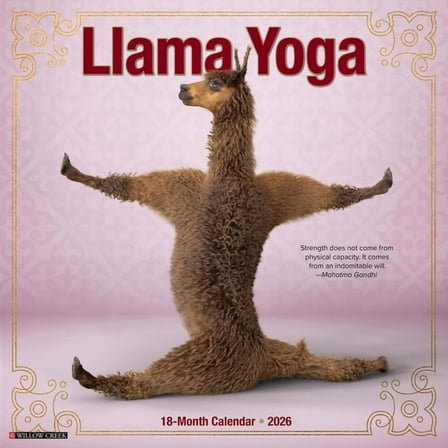 Llama Yoga 2026 Wall Calendar, (Paperback)
