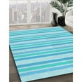 thumbnail image 2 of Ahgly Company Indoor Square Patterned Bright Turquoise Blue Area Rugs, 5' Square, 2 of 6