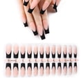 thumbnail image 1 of 24 uñas postizas estilo francés, uñas postizas largas, rosas y blancas, para mujeres y niñas, 1 of 6