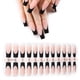 thumbnail image 1 of 24 uñas postizas estilo francés, uñas postizas largas, rosas y blancas, para mujeres y niñas, 1 of 6