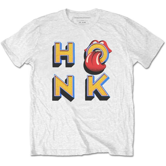 Men's Rolling Stones Honk Letters Slim Fit T-shirt Small White