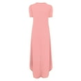 thumbnail image 5 of Miluxas Women's Summer Casual Lounge Long Dress Elegant Short Sleeve Crew Neck Bodycon Maxi Dresses Clearance Pink 8(L), 5 of 5