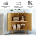 thumbnail image 6 of Fluted Floor Corner Kitchen Cabinet, Wooden Freestanding Cabinets Organizer with Door, Side Storage Organizer for Living Room, Dining Room, Bathroom Natural, 6 of 16