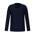 thumbnail image 4 of Aofany Men's Knit Shirts Lapel Long Sleeve Shirt Fashion Button Solid Color Slim Fit Tee Shirts, 4 of 5