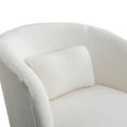 thumbnail image 7 of 24.4"W Accent Armchair, Modern Barrel Chair with Golden Legs, Curved Backrest Reading Chair with Waist Pillow, Single Sofa Leisure Club Chair, for Living Room Bedroom Dorm Room, Ivory, 7 of 7