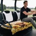 thumbnail image 5 of Uourmeti Golf Cart Seat Covers with Pockets Warp Knitted Terry Cloth, for Club Car DS Precedent 2 Person Seats Golf Carts, Cow Sunflower, 5 of 8