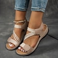 thumbnail image 4 of Rokment Orthopedic Walking Sandals for Women 2026 Summer Fashion Casual Comfortable Leather Open Toe Platform Wedge Low Heel Strappy Non Slip Work Sandals Khaki Size 9.5, 4 of 8