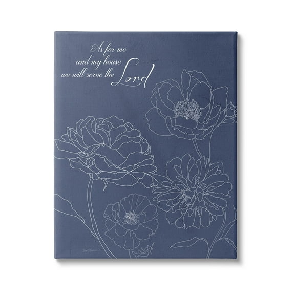 Stupell Industries Religious Floral Outline Phrase Graphic Art Gallery Wrapped Canvas Print Wall Art, Design by Carol Robinson