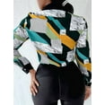thumbnail image 4 of Blusas para Mujer, con Botones, Estilo Informal, de Negocios, de Larga, Elegantes y Sexys. Impresión Verde XXL, 4 of 6