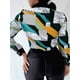thumbnail image 4 of Blusas para Mujer, con Botones, Estilo Informal, de Negocios, de Larga, Elegantes y Sexys. Impresión Verde M, 4 of 6