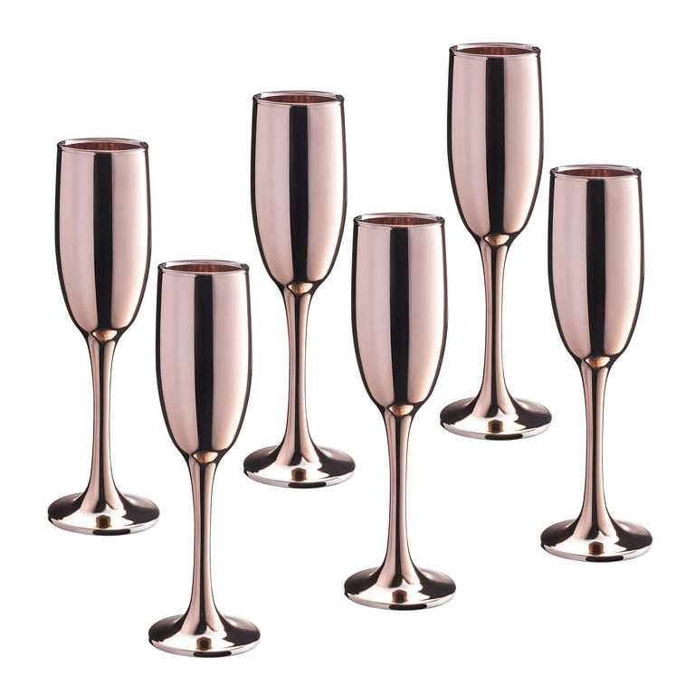 Vikko Décor Rose Gold Champagne Flutes: 6 Ounce Capacity – Perfect