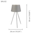 thumbnail image 2 of Xtricity - Modern Table Lamp, 19.7" Height, From the Bruce Collection, Gray, 2 of 4