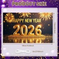 thumbnail image 5 of Decorative Design New Year Banner Colorful Theme Celebration Banner Balloon Decoration Fireworks Party Banner for New Year Party Festival Gathering Event, 5 of 5