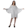 thumbnail image 4 of Moomaya White4 Robe d'Été de Plage pour Femmes à Épaules Dénudées en Coton Robe de Vacances avec Manches Évasées - 2TG, 4 of 5