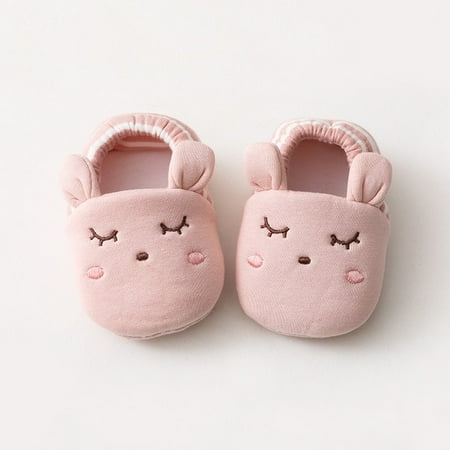 

QWZNDZGR Newborn Baby Cartoon Fox Shoes Boy Girl Toddler Stereo Ear First Walkers Booties Cotton Comfort Soft Anti-slip Warm Infant shoes