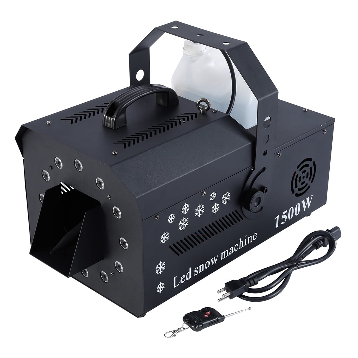 TCFUNDY 1500W LED Snow Machine High Output Snowflake Maker DMX512 RGB 3in1 w/ Wireless Remote Stage Atmospheric Effect