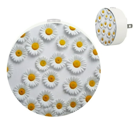 

YZUOUZY Bedside Lamps LED Lamp Small Bedside Lamps Set of 2 Floral White Chamomile Daisy Flowers