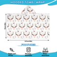 thumbnail image 2 of White Deer Antler Flower Pattern Hooded Bath Towel，50"x30" for Ages 3 To 12 Kids, Quick Dry Lightweight Soft Microfiber Hood Beach Towel Cover Up for Kids, 2 of 7