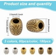 thumbnail image 2 of 1 Set 180 Pcs 3 Colors Column Spacer Beads 6mm Filigree Tube Beads Tibetan Style Alloy Beads Barrel Drum Beads for Jewelry Crafts Making for diy Mixed Color, 2 of 7