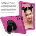 thumbnail image 2 of Dteck Case for Lenovo Tab P11 TB-J606F (11") 2021 Tablet ,Kids Shock Proof EVA Foam Hybrid Protective Cover Rotating Lightweight Durable Stand with Shoulder Strap,Rose, 2 of 6