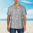 thumbnail image 6 of Picia GlitterSilver Gentle Cotton Regular Fit Short Sleeve Casual Hawaiian Shirt for Men-Medium, 6 of 9