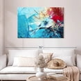 thumbnail image 2 of Elephant Stock Red And Blue Abstract Wall Art - Horizontal Canvas Wall Art - Living Room Wall Decor - Abstract Canvas - Blue And Teal Decor - 45" x 30", 2 of 8