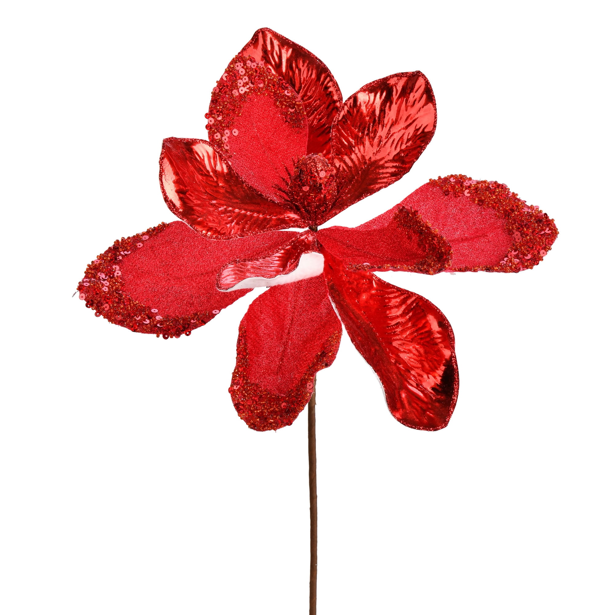 Wedding Flowers Red Leaf Spray Red Glitter Leaves Artificial Red Leaves Sparkly 