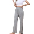 thumbnail image 2 of Taylonsss Women's Elastic Waist Wide Leg Trousers with Pockets Soft Knit Fabric Casual Lounge Pants for Warmth and Comfort, 2 of 6